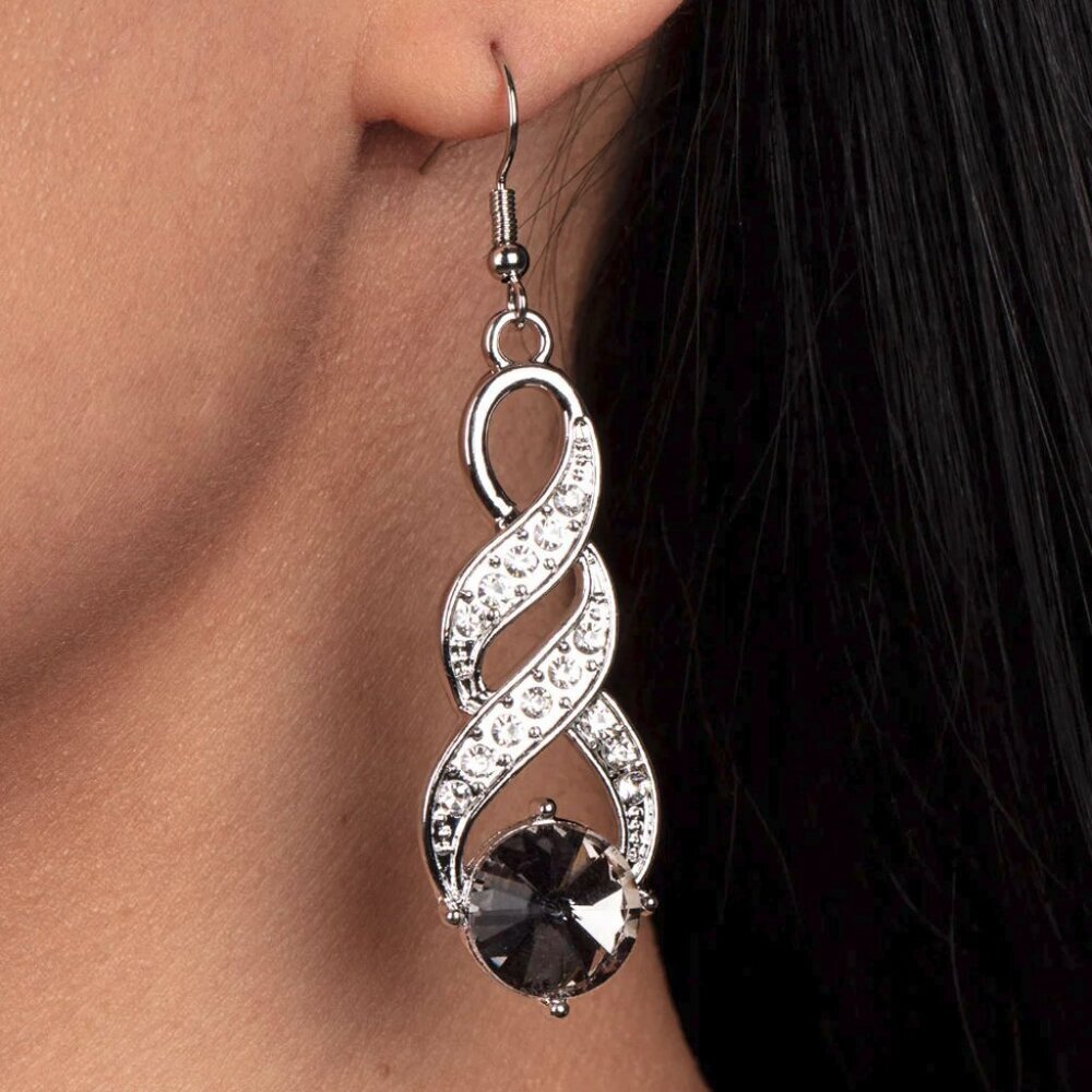 Paparazzi Jewelry Accessories - High-Ranking Royalty - Silver Earrings - Vintage